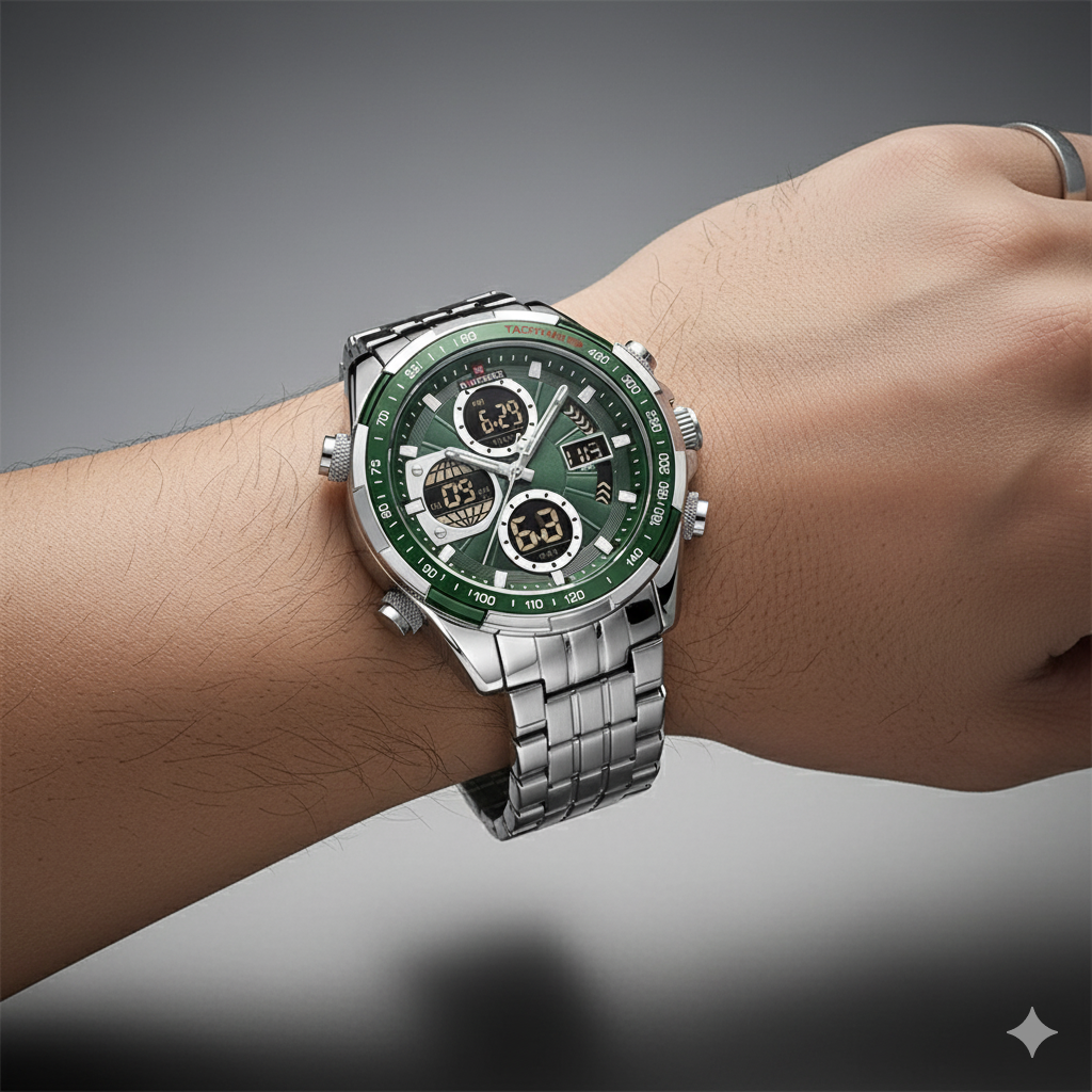 Relógio Masculino Digital Otenti ChronoForce – Luxo Esportivo à Prova D’Água com LED e Quartzo