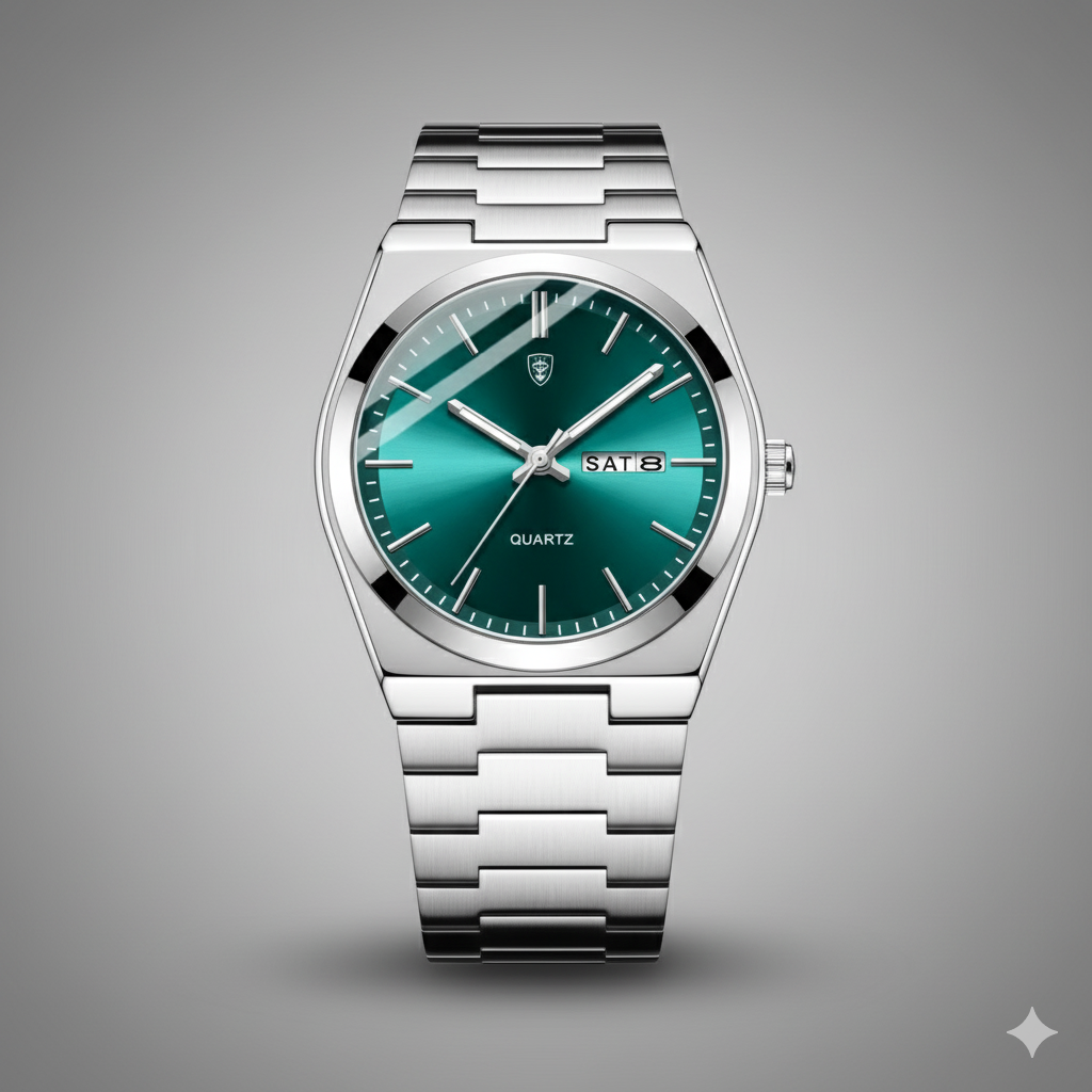 Relógio Masculino Otenti SilverPrime – Aço Inoxidável Premium à Prova D’Água com Ponteiros Luminosos e Calendário