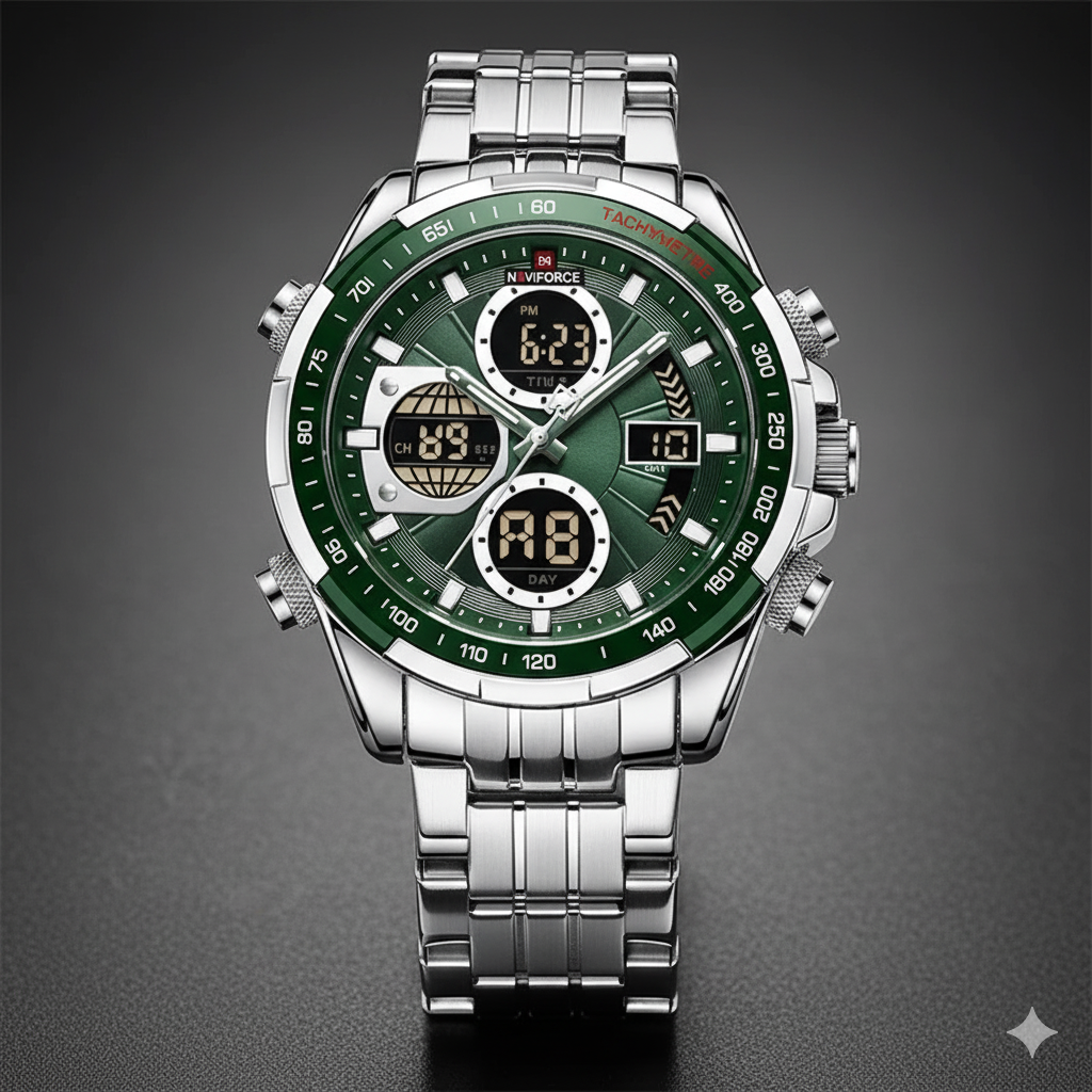 Relógio Masculino Digital Otenti ChronoForce – Luxo Esportivo à Prova D’Água com LED e Quartzo